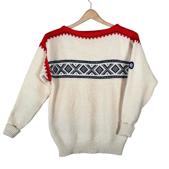 DALE OF NORWAY Vintage Fair Isle Snowflake Wool Knit Sweater - Picture 2 of 10